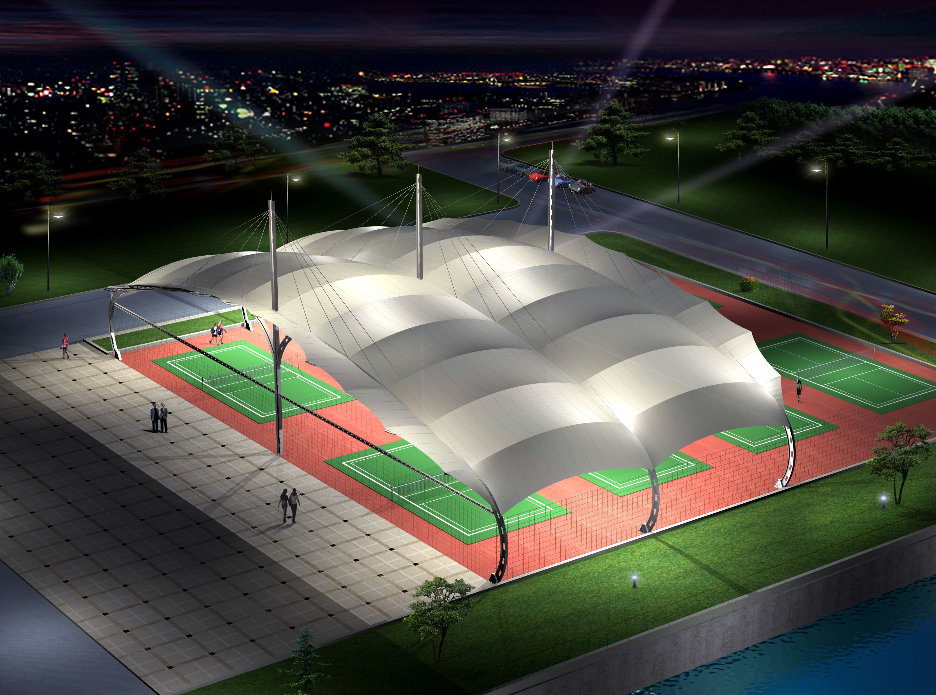 膜结构雨棚一平多少钱-2